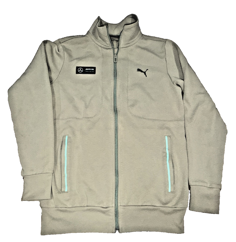 Puma Mercedes AMG Petronas F1 Track Jacket Small Gray Teal
